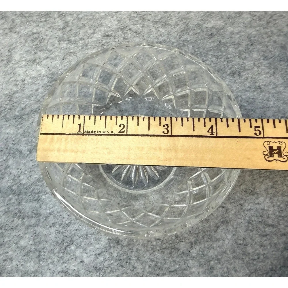 Set of 2 Shannon Godinger‎ Small Crystal Bowls Diamond Pattern Starburst Base